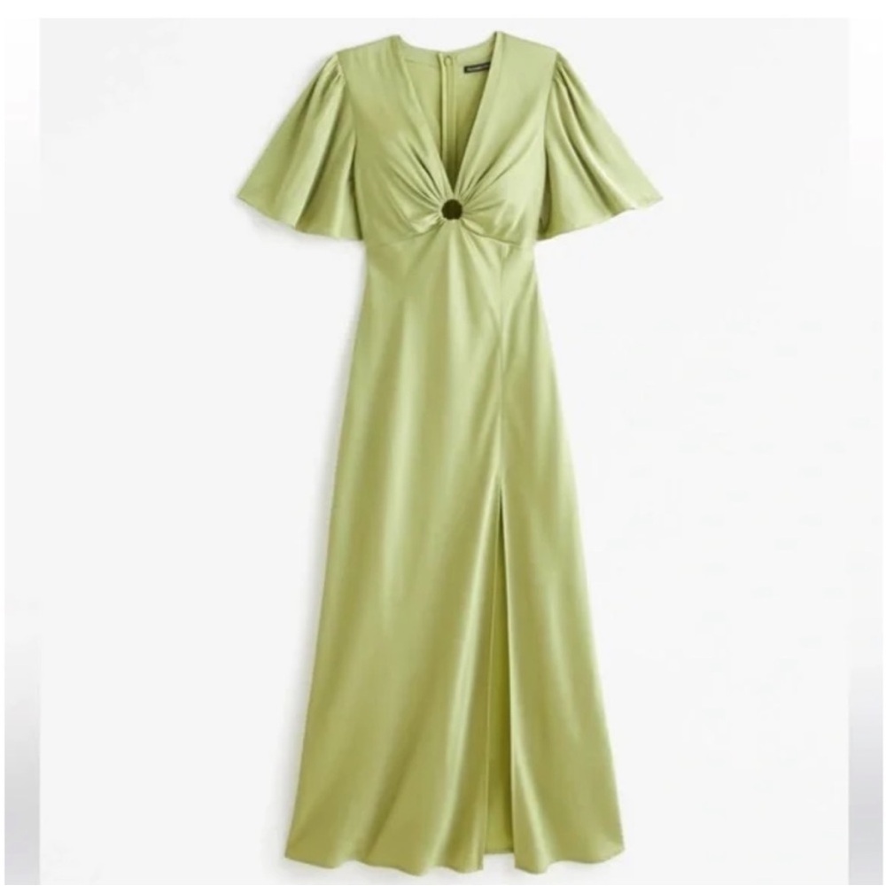 Abercrombie and Fitch Angel sleeve o-ring maxi dress Medium in Green
